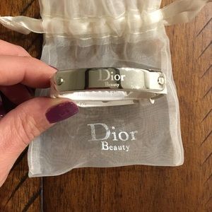 Dior Beauty wrap white faux leather bracelet